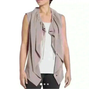 Calia by Carrie Underwood Size M Journey Vest Smoky Quartz Draped Open Front